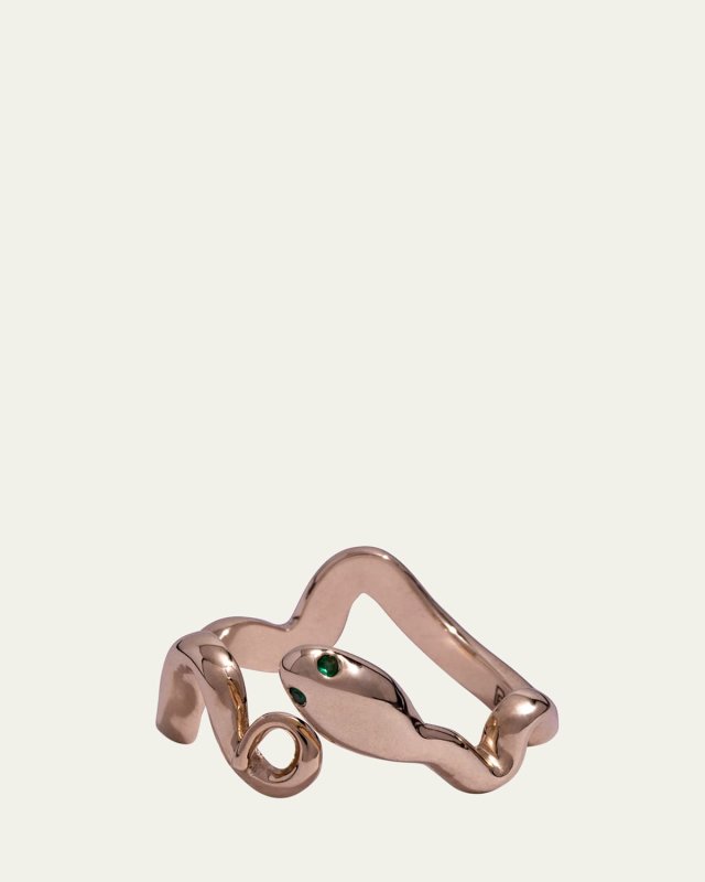 Cosmic and Wild Emerald Eye Snake Ring